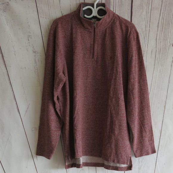 Izod Saltwater Relaxed Classics Half Zip Long Sleeve Sweatshirt - Size Large - Picture 2 of 8